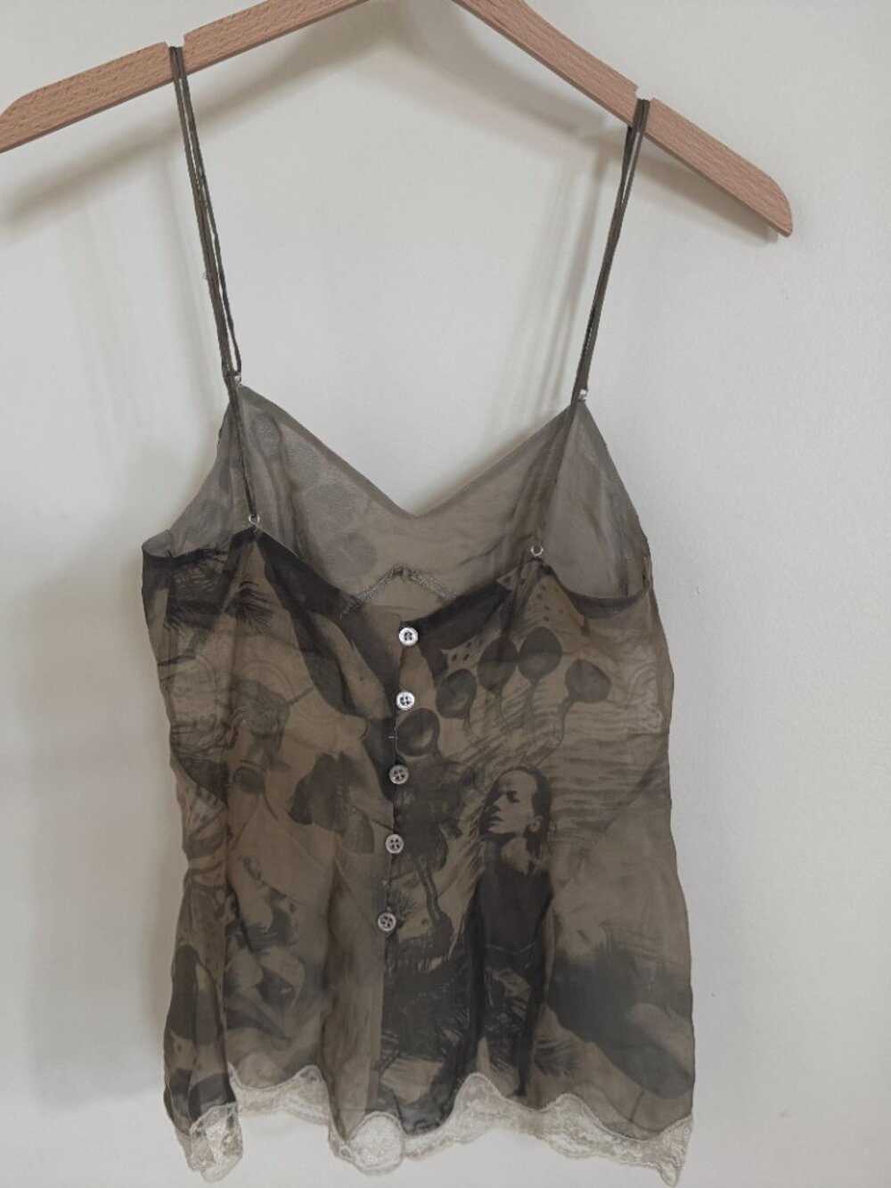 Stella McCartney Vintage Y2K Silk Lace Printed Camisole Top Size 38 - Picture 2 of 7